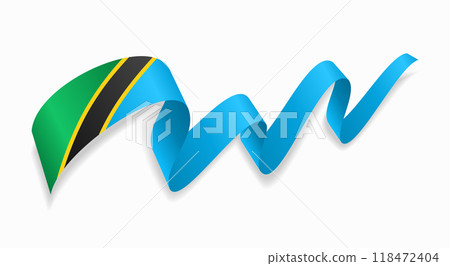 Tanzanian flag wavy abstract background. Vector illustration. Tanzanian flag wavy abstract background. Vector illustration. 118472404