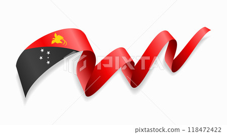 Papua New Guinea flag wavy abstract background. Vector illustration. 118472422
