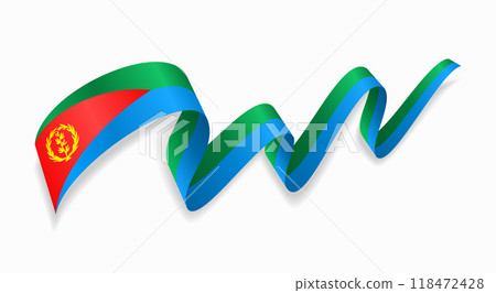 Eritrean flag wavy abstract background. Vector illustration. 118472428