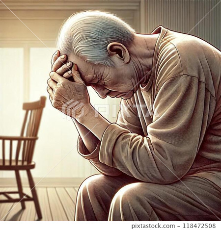 老人抱著頭 老人抱著頭 118472508