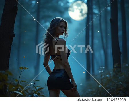 一個女人在森林裡 118472939