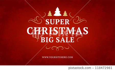 Seasonal Christmas shopping sale special offer red web vintage banner template vector 118472981