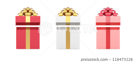 Collection luxury squared open gift box for desired present packing storage 3d mockup vector Collection luxury squared open gift box for desired present packing storage 3d mockup vector 118473126
