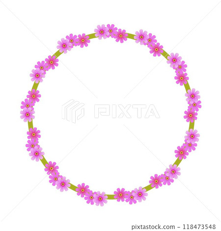波斯菊圓形裝飾框的插圖 118473548