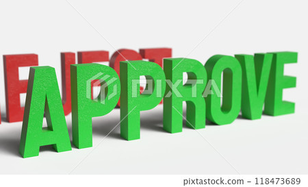 The green Approve  on white background  image 3d rendering. 118473689