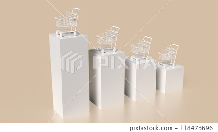 The Shopping cart and chart for Business concept 3d rendering. The Shopping cart and chart for Business concept 3d rendering. 118473696