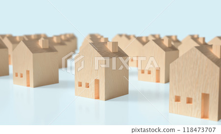 The Home wood for property or building concept 3d rendering. 118473707
