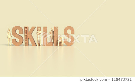 The skill text for Business concept 3d rendering. 118473721