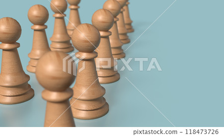 Wood chess on blue background image 3d rendering. Wood chess on blue background image 3d rendering. 118473726