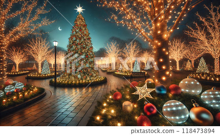 聖誕樹裝飾聖誕彩燈 118473894