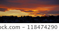 Picturesque sunset on the outskirts of Vienna. Wallpaper sky background web banner format 118474290