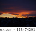 Picturesque sunset on the outskirts of Vienna. Wallpaper sky background 118474291