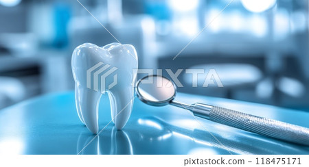 Tooth and dental instruments. Dentistry and dental treatment. Dental care 118475171
