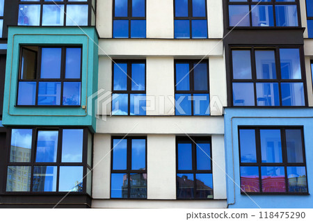 Windows on Facade of Modern Building. Windows on Facade of Modern Building. 118475290