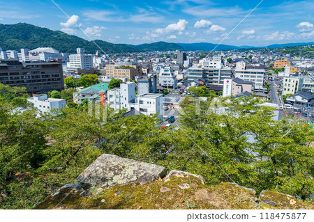 Tsuyama City, Okayama Prefecture - View of Tsuyama town from Tsuyama Castle Tsuyama City, Okayama Prefecture - View of Tsuyama town from Tsuyama Castle 118475877
