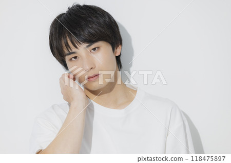 Young man in white T-shirt Young man in white T-shirt 118475897