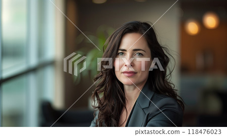 Portrait of a beautiful businesswoman in smart business suit 118476023