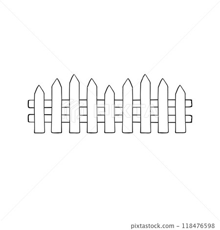 Vector hand drawn doodle sketch outline fence Vector hand drawn doodle sketch outline fence 118476598