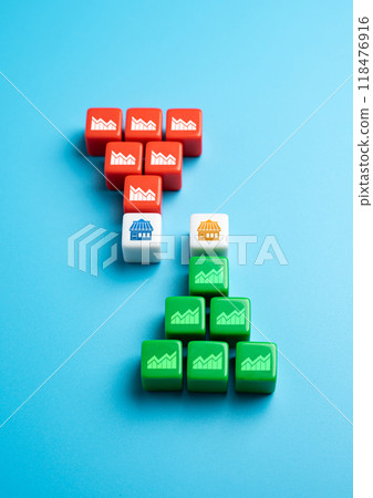 Two businesses, one with good income and one with big losses. Competition and rivalry. A more profitable and self-sufficient business model. Win against a competitor. Two businesses, one with good income and one with big losses. Competition and rivalry. A more profitable and self-sufficient business model. Win against a competitor. 118476916