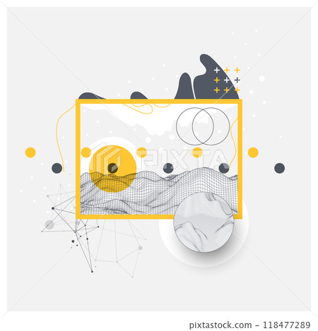 Abstract art wireframe background. Modern science or technology art elements. Surface illustration. Hand made vector. Abstract art wireframe background. Modern science or technology art elements. Surface illustration. Hand made vector. 118477289