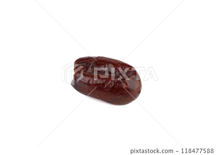 Dried date fruit isolated on white background. Dried date fruit isolated on white background. 118477588