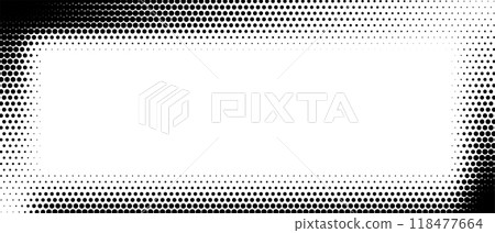 black halftone dots frame overlay. Vector illustration black halftone dots frame overlay. Vector illustration 118477664