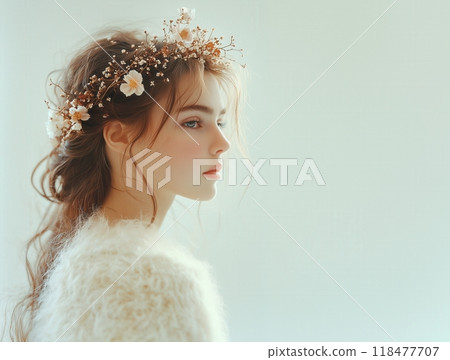 戴著花冠的優雅女人 118477707