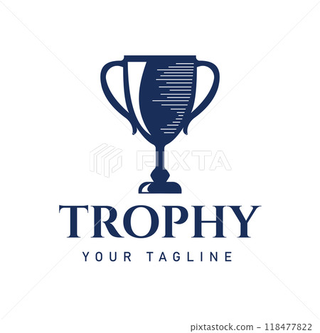 Retro Vintage Trophy Symbol for Victory,Vector Design Logo Retro Vintage Trophy Symbol for Victory,Vector Design Logo 118477822