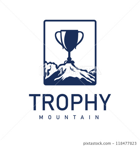 Retro Vintage Simple Trophy Symbol Icon on Mountain Top Vector Illustration Vector Logo Design Retro Vintage Simple Trophy Symbol Icon on Mountain Top Vector Illustration Vector Logo Design 118477823