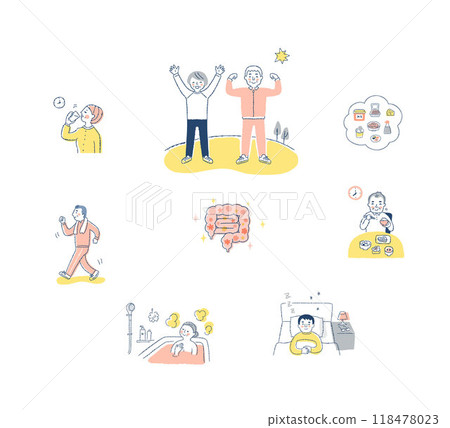 Various images of healthy intestines Setji Set 118478023