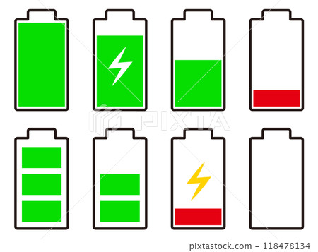 Simple battery level icon illustration material set 2 118478134