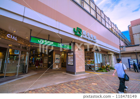 Yokohama cityscape in Japan, overlooking the north ticket gate (west exit) of Sakuragicho Station, September 18th 118478149