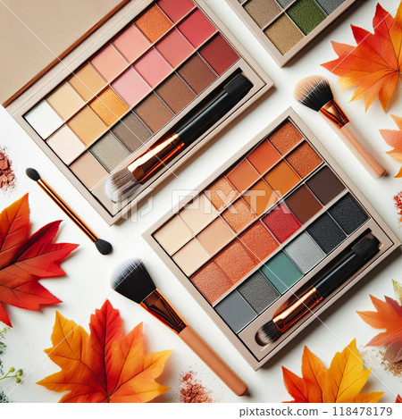 Bright colorful shadows for makeup isolated on white background 118478179