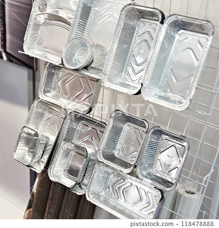Forms for baking from metal foil in shop Forms for baking from metal foil in shop 118478888