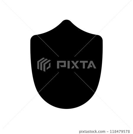 emblem Shield logo template flat illustration, shielding icon in black and white color, security and protector symbol isolated on white background 118479578