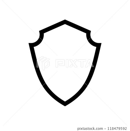 emblem Shield frame Logo. Vector template outline Sign of Protection, Guard and Security. Insurance or Immunity Symbol. Empty icon design isolated on white background emblem Shield frame Logo. Vector template outline Sign of Protection, Guard and Security. Insurance or Immunity Symbol. Empty icon design isolated on white background 118479592
