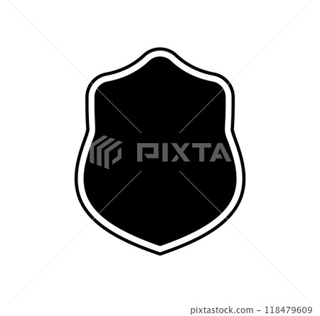 emblem Shield logo template flat illustration, shielding icon in black and white color, security and protector symbol isolated on white background 118479609