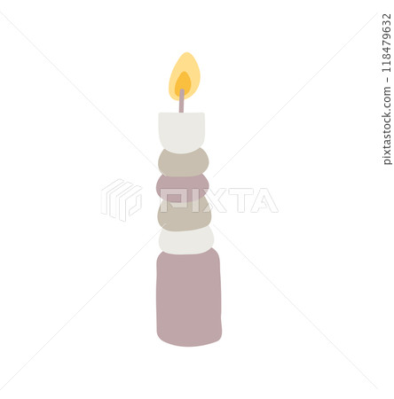 Wax vector decoration aesthetics candle. Hand drawn colored illustration. Delicate romantic element of decor. Cozy glowing burning candle wick. christmas, wedding, birthday, valentine day Wax vector decoration aesthetics candle. Hand drawn colored illustration. Delicate romantic element of decor. Cozy glowing burning candle wick. christmas, wedding, birthday, valentine day 118479632