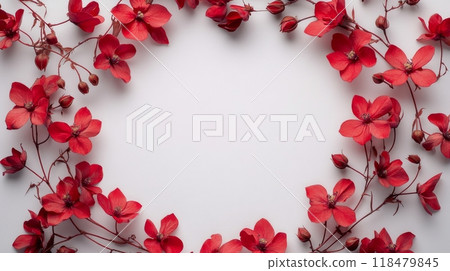 A beautiful arrangement of red roses creating a heart shape on a white background A beautiful arrangement of red roses creating a heart shape on a white background 118479845
