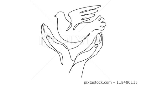 Low poly art dove of peace. World Day pigeon hope emblem against military conflict violence poster drawing sketch. National bird stop no war vector illustration 118480113