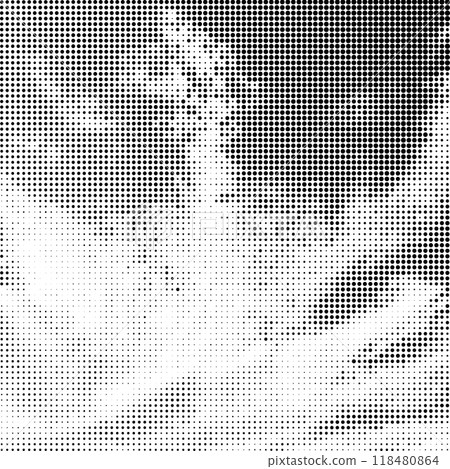 Vector Halftone Pattern. Set of Dots. Dotted Texture on White Background. Overlay Grunge Template. Distress Linear Design. Fade Monochrome Points. 118480864