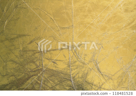 Shiny metal yellow texture background. Metallic pattern 118481528
