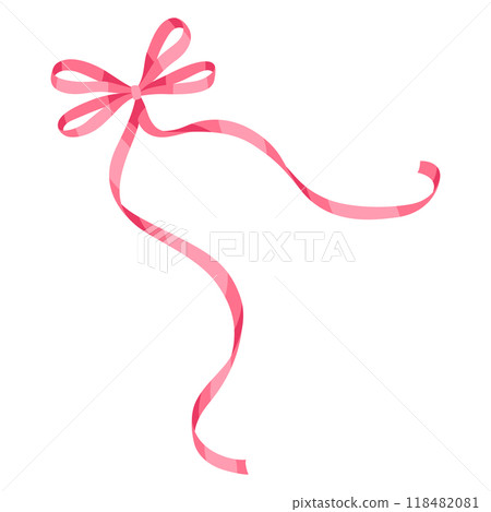 Curly ribbon with bow. Beautiful decorative elegant tape. 118482081