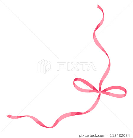 Curly ribbon with bow. Beautiful decorative elegant tape. 118482084