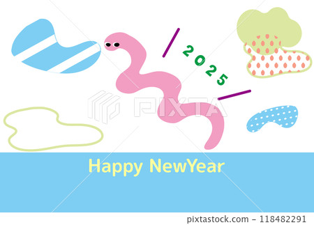 Colorful snake New Year's card Colorful snake New Year's card 118482291