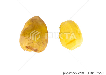 potato isolated on white background slice cube fresh potato isolated on white background slice cube fresh 118482550