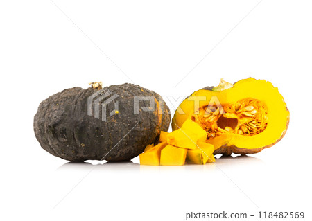 pumpkin isolated on white background slice cube 118482569