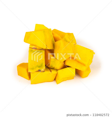 pumpkin isolated on white background slice cube pumpkin isolated on white background slice cube 118482572