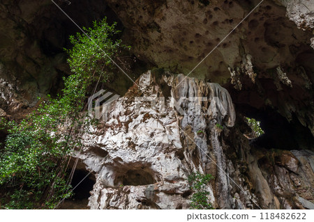Landscape photo with a cave in the national park Los Haitises. Samana 118482622