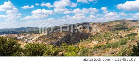 Israeli mountain landscape panoramic view 118483108